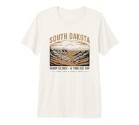 South Dakota Sharp Silence & Timeless Sky Vintage Landscape Premium T-Shirt