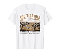 South Dakota Sharp Silence & Timeless Sky Vintage Landscape T-Shirt