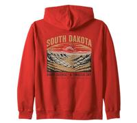 South Dakota Sharp Silence & Timeless Sky Vintage Landscape Zip Hoodie
