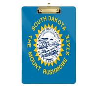 South Dakota State Flag Clear Acrylic Clipboard Document Holder for Teacher Size 9 x 12