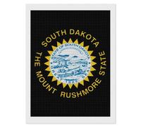 South Dakota State Flag Diamond 5D Painting Kits for Adult Beginners Round Full Drill DIY Wall Art Craft Decor Gift 12"x16"