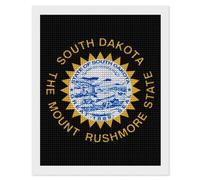 South Dakota State Flag Diamond Painting Kits for Adults Full Square Drill Diamond Art 16"x20"