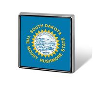 South Dakota State Flag Funny Lapel Pins Square Brooch Tie Suit Dress Accessories for Men Women Wedding Birthday