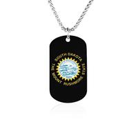 South Dakota State Flag Memorial Necklaces Lightweight Pendant Necklace Personality Jewelry Gift for Men Women