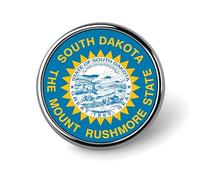 South Dakota State Flag Round Brooch Pin Lapel Pins Tie Suit Dress Accessories Wedding Birthday Gifts for Men Women
