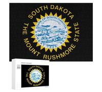 South Dakota State Flag Stylish Adults Jigsaw Puzzle Funny Wooden Intelligent Game Art Home Decor