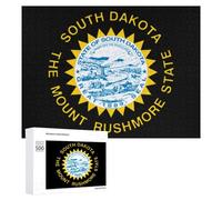 South Dakota State Flag Stylish Adults Jigsaw Puzzle Funny Wooden Intelligent Game Art Home Decor