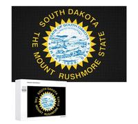 South Dakota State Flag Stylish Adults Jigsaw Puzzle Funny Wooden Intelligent Game Art Home Decor