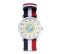 South Dakota State Flag Stylish Wrist Watches Analog Quartz Nylon Strap Waterproof Watch for Men Women