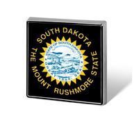 South Dakota State Flag Unisex Novelty Brooches & Pins Square Metal Lapel Badge for Clothing Shawl Hat