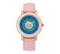 South Dakota State Flag Women's Custom Watch Fashion Soft Strap Wristwatches Gifts for Birthdays Valentine's Day