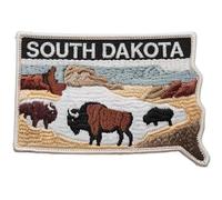 South Dakota State Patch Embroidered Iron-on/Sew-on Badge (3 Inch) Travel USA Souvenir Emblem Gift Patches