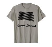 South Dakota USA State Outline Stars Vintage Retro Design T-Shirt