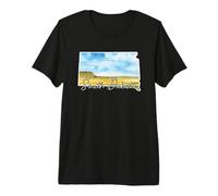 South Dakota Watercolor Landscape Art for Nature Lovers Premium T-Shirt