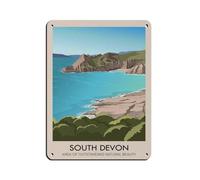 South Devon AONB Travel Poster Retro Poster Metal Tin Sign Chic Art Retro Iron Painting Bar People Cave Cafe Family Garage Poster Wall Decoration 12x16inch(30x40cm)