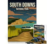 South Downs England National Park Nature Poster 1000 Pieces Puzzles for Adults Logical Think Leisure Activity Neat Cut Birthday Present (38x26cm)