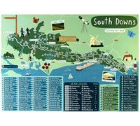 South Downs Map Scratch Off Poster - 100+ Locations to Explore - Gift for Walkers - All the South Downs Way - A2 Size