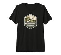 South Downs National Park UK Hiking Cycling Chalk Cliffs Premium T-Shirt