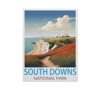South Downs National Park Vintage Travel Poster，Jigsaw Puzzles for Adults 1000 Piece Challenging Game Toys, Impossible Puzzle,1000 Piece Jigsaw Puzzles for Adults Family Decoration Puzzle-H93