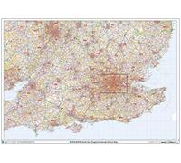 South East England Postcode District Wall Map (D2) - 47" x 33.25" Rolled Canvas