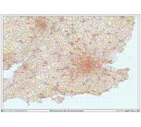 South East England - Postcode District Wall Map-Plastic Coated 2A (119cm x 168cm)