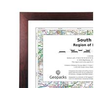 South East England: Regional Map - Dark Wood Frame