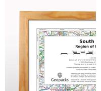 South East England: Regional Map - Light Wood Frame