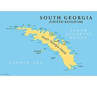 SOUTH GEORGIA AND THE SOUTH SANDWICH ISLANDS MAP REFRIDGERATOR MAGNET