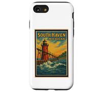 South Haven Lighthouse Poster Art Michigan Mi Great Lakes Case for iPhone SE (2020) / 7 / 8