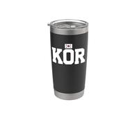 South Korea Country Code with Flag Trendy College Style Stainless Steel Insulated Tumbler