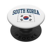 South Korea Distressed Blue Varsity Flag PopSockets Adhesive PopGrip