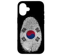 South Korea Flag Fingerprint DNA Gift for South Koreans Case for iPhone 16