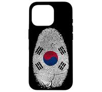 South Korea Flag Fingerprint DNA Gift for South Koreans Case for iPhone 16 Pro