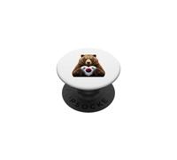 South Korea Flag Heart Pride Heritage Bear South Korean PopSockets Adhesive PopGrip