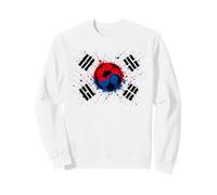 South Korea Flag, Korean Republic Paint Splatter Football Sweatshirt