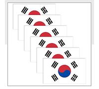 South Korea Flag Laptop Sticker Pack of 6 (50 x 33 mm) Waterproof KOR Labels for Ipad Bike Fridge Helmet Packwith® #P1020