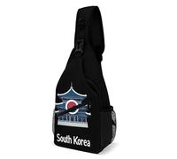 South Korea Flag Sling Bags Casual Small Crossbody Bag Shoulder Backpack Hiking Daypack for Men Women