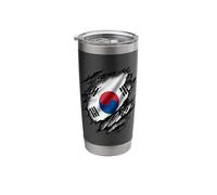 South Korea Flag Torn Effect Stainless Steel Insulated Tumbler