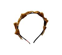 South Korea Imported Retro Autumn and Winter Sweet Multiple Velvet Bow Headband Girly Temperament Wild net red Headband Female (Color : Black) (Yellow)