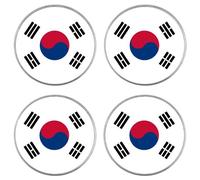 South Korea/Korean Flag - 80mm Cup/Drink/Glass/Mug Coasters (4 Pack)