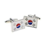 South Korea Korean Flag Enamelled Cufflinks in a Personalised Engraved Cufflink Box