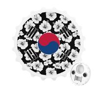 South Korea Korean Flag Hibiscus Flowers Round Fridge Magnet Bottle Opener Refrigerator Whiteboard Magnetic Decor