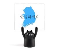 South Korea Map Hello Honorifics Memo Holder Cartoon Black Cat Stand Decoration