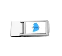 South Korea Map Hello Honorifics Slim Money Clip Stainless Holder Pocket Wallet