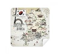 South Korea Map Landmarks Glasses Cleaning Cloth Phone Screen Cleaner Suede Fabric 2pcs