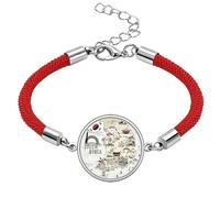 South Korea Map Landmarks Lucky Red String Bracelet Rope Bracelet Handmade