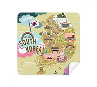 South Korea Map Love Travel Glasses Cleaning Cloth Phone Screen Cleaner Suede Fabric 2pcs