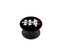 South Korea Mexico - Puzzle Flag Distressed Design PopSockets Adhesive PopGrip