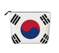 South Korea National Flag Faux Linen Makeup Pouch-Lightweight Travel Case