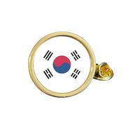 South Korea National Flag Gold Plated Domed Lapel Pin Badge in Gift Bag